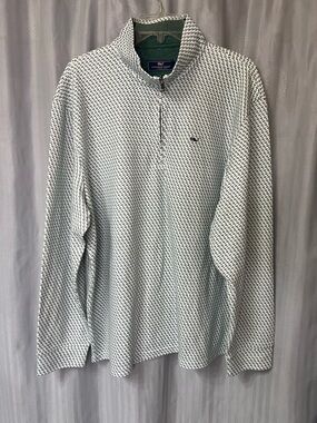 Vineyard Vines quarter zip performance Micro Cocktails pattern size XXL